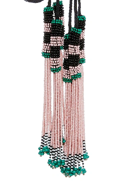 Shop Isabel Marant Savana Beaded Tasseled Belt In Pink