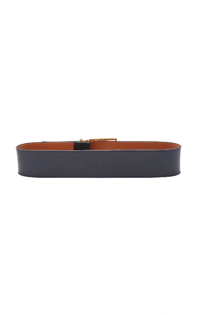 Shop Maison Boinet Exclusive Leather Waist Belt In Navy
