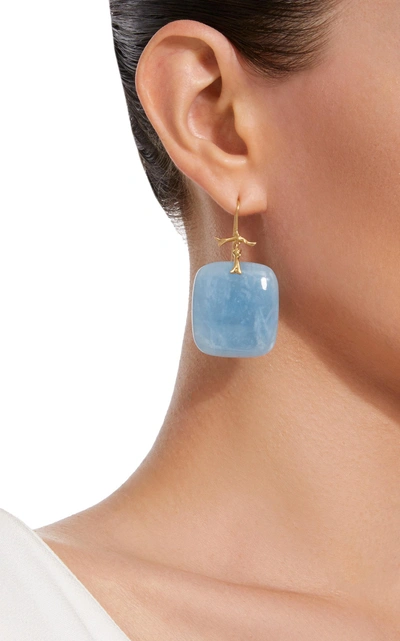 Shop Annette Ferdinandsen M'o Exclusive: One-of-a-kind Aquamarine Branch Earrings In Blue