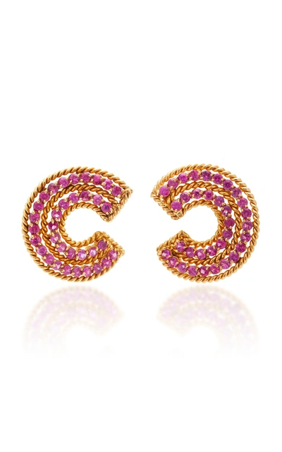 Shop The Last Line Pink Sapphire Spiral Twist Earrings