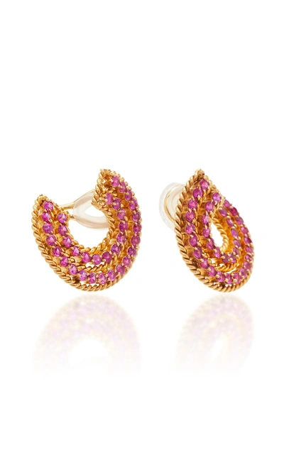 Shop The Last Line Pink Sapphire Spiral Twist Earrings