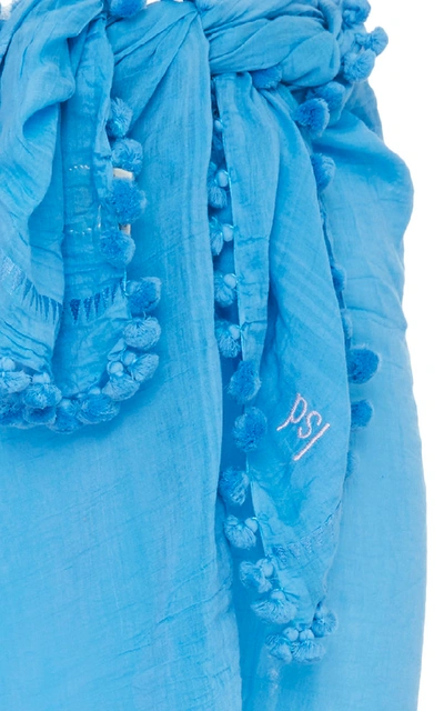 Shop Matta M'o Exclusive Monogrammable Dupatta Sarong In Blue