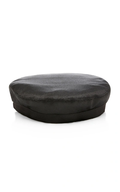 Shop Eugenia Kim Marina Satin Hat In Black