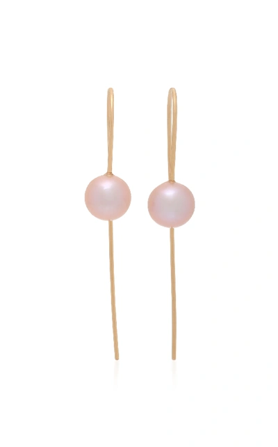 Shop White/space Nova 14k Gold Pearl Earrings In Pink