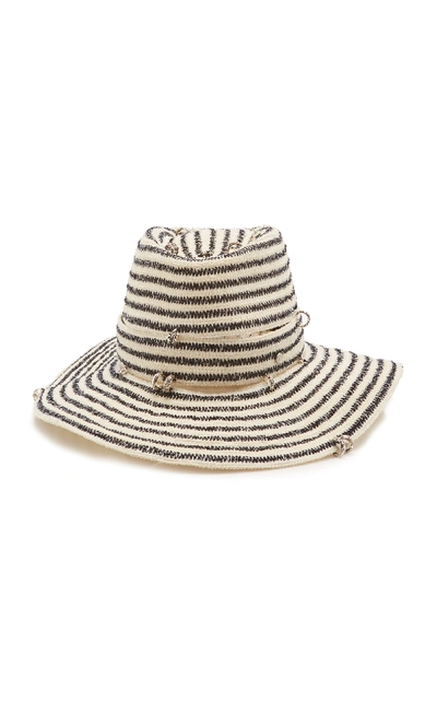 Shop Maison Michel Charles Hat In Stripe