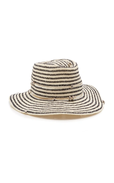 Shop Maison Michel Charles Hat In Stripe