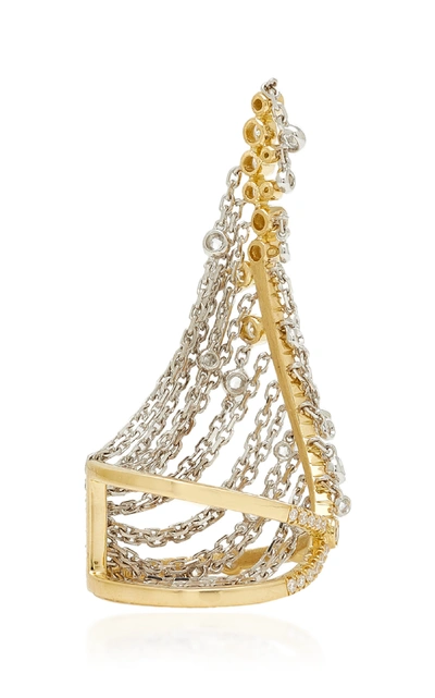 Shop Mike Joseph Amante Draped Ring In Gold