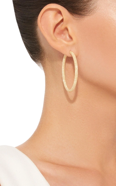 Shop Carolina Bucci Florentine Finish Large Oval Thick Hoop Earrings In Gold
