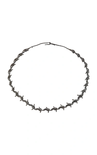 Shop Lynn Ban Jewelry Black Rhodium Silver Black Diamond Choker