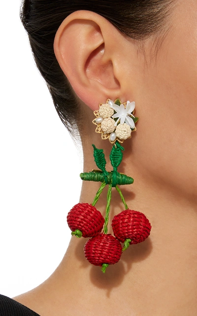 Shop Mercedes Salazar Cereza Silvestre Earrings In Red