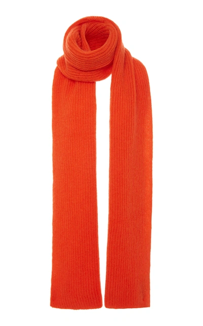 Shop Rochas Mohair And Wool-blend Scarf In Orange