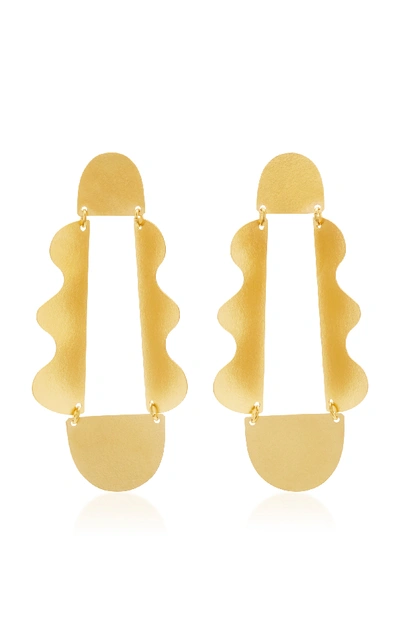 Shop Annie Costello Brown Matisse Gold-tone Brass Earrings