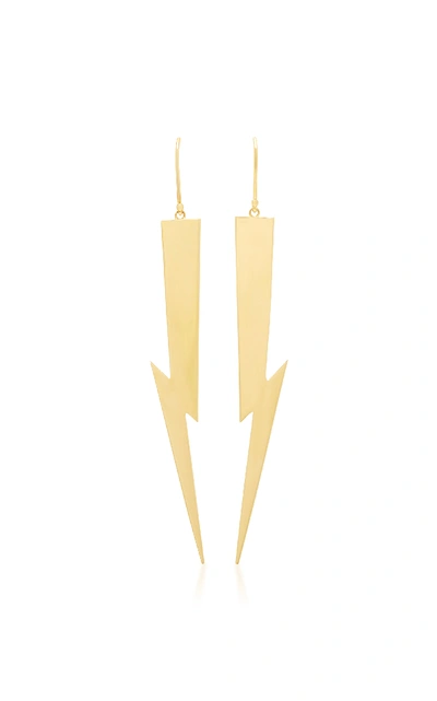 Shop Established Xl Lightning Bolt 18k Gold Earrings