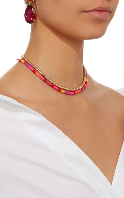 Shop Roxanne Assoulin Extremely Pink U-tube Necklace