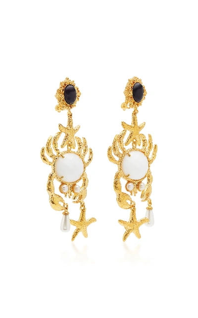 Shop Christie Nicolaides Majolica Agate Earrings In White