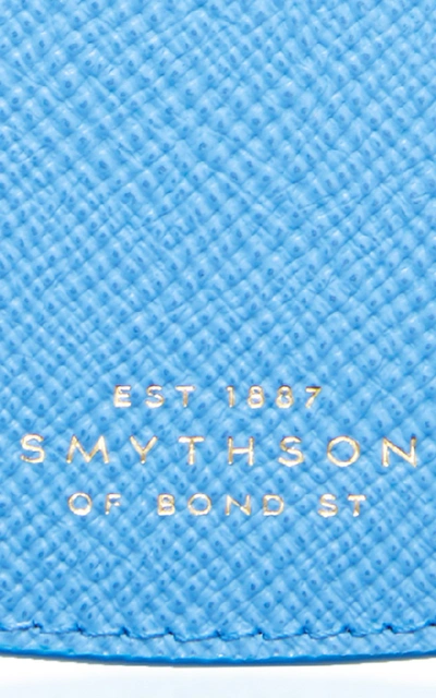 Shop Smythson Panama Leather Sunglasses Case In Blue
