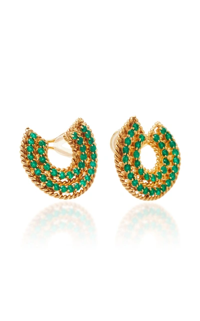 Shop The Last Line Emerald Spiral Twist Earrings In Green