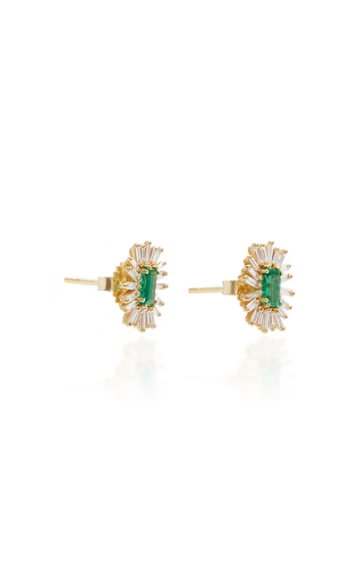 Shop Suzanne Kalan One-of-a-kind Emerald Stud Earrings In Green