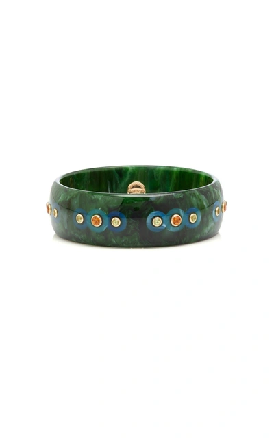 Shop Mark Davis M'o Exclusive: One-of-a-kind Green Wide Carlyle Bracelet