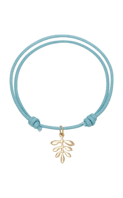 Shop With Love Darling Olive Branch 18k Gold Cord Bracelet In Blue