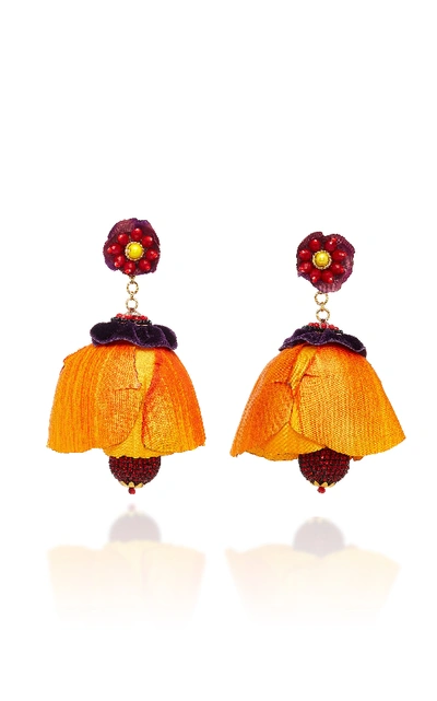 Shop Ranjana Khan Tecoma Earrings In Orange