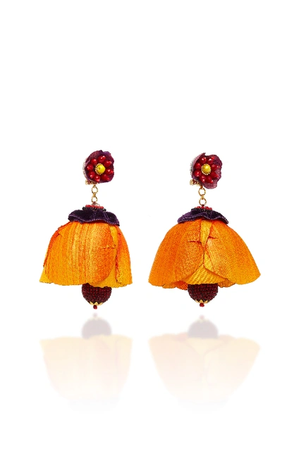 Shop Ranjana Khan Tecoma Earrings In Orange