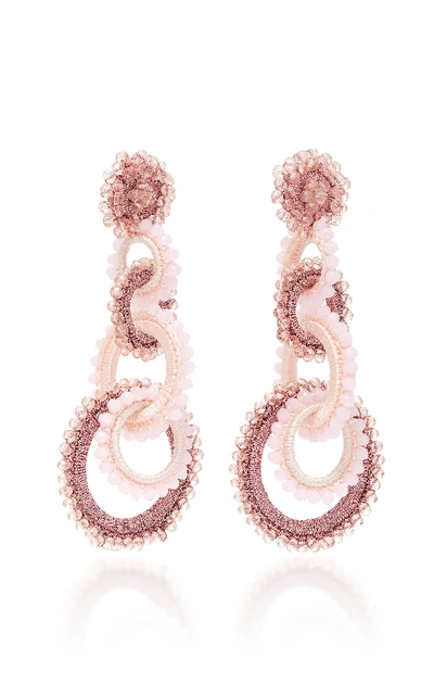 Shop Bibi Marini Silk And Crystal Bead Sundrop Earrings In Pink