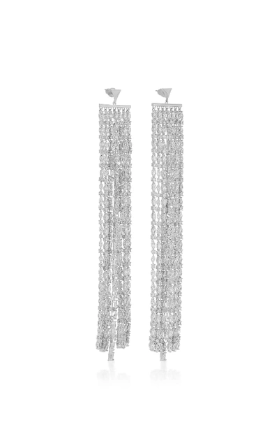 Shop Fallon Marquis Waterfall Sliver Earrings In Silver