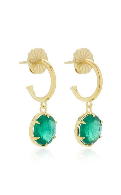Shop Ila Alastair 14k Gold And Emerald Earrings In Green