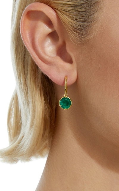 Shop Ila Alastair 14k Gold And Emerald Earrings In Green