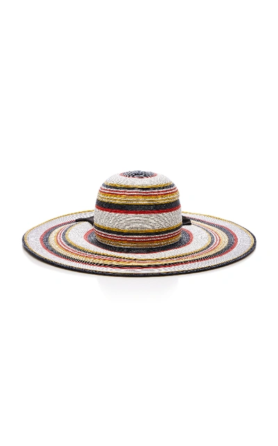 Shop Yestadt Millinery Martinique Striped Straw Sunhat In Blue