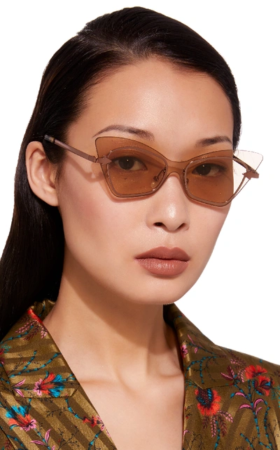Shop Karen Walker Mrs Brill Cat Eye Acetate Sunglasses In Brown