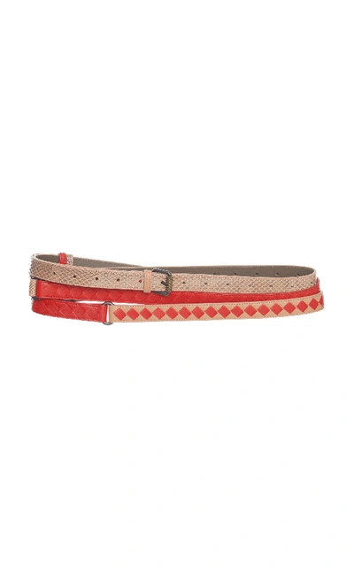 Shop Bottega Veneta Nappa Leather Belt In Red