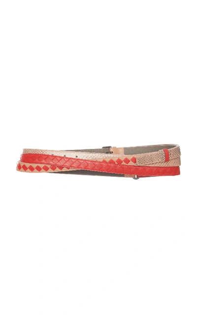 Shop Bottega Veneta Nappa Leather Belt In Red
