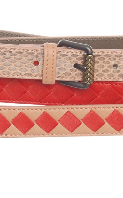 Shop Bottega Veneta Nappa Leather Belt In Red