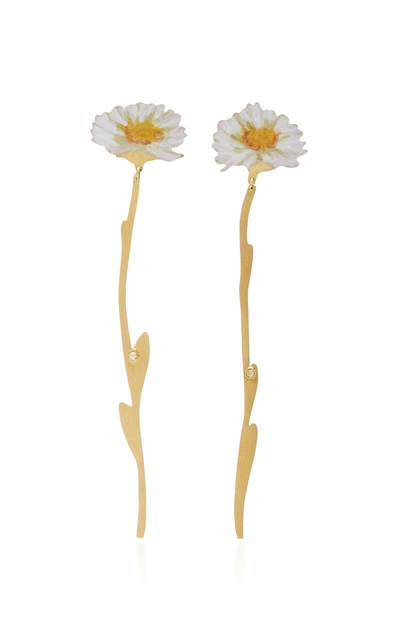 Shop Christopher Thompson Royds Wild Aster Drop Earrings In Gold