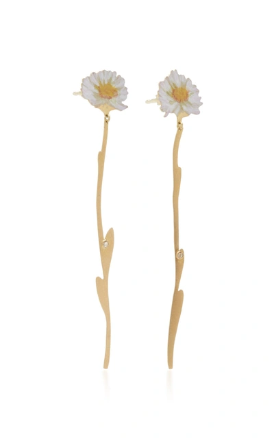 Shop Christopher Thompson Royds Wild Aster Drop Earrings In Gold