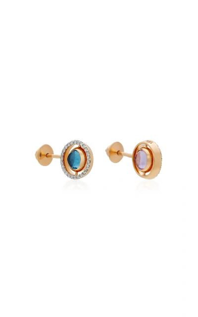 Shop Marie Mas Swiveling Side Stud Earrings In Multi