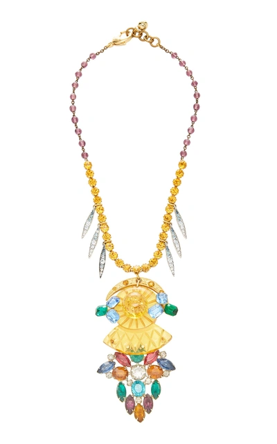 Shop Lulu Frost One-of-a-kind Amber Crystal Necklace In Multi