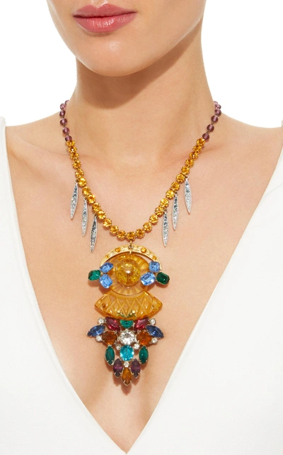 Shop Lulu Frost One-of-a-kind Amber Crystal Necklace In Multi