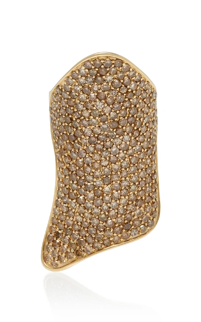 Shop Lynn Ban Jewelry Pavé Armor 14k Gold Diamond Ring