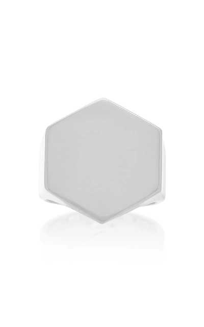 Shop Isabel Lennse Sterling Silver Hexagon Signet Ring