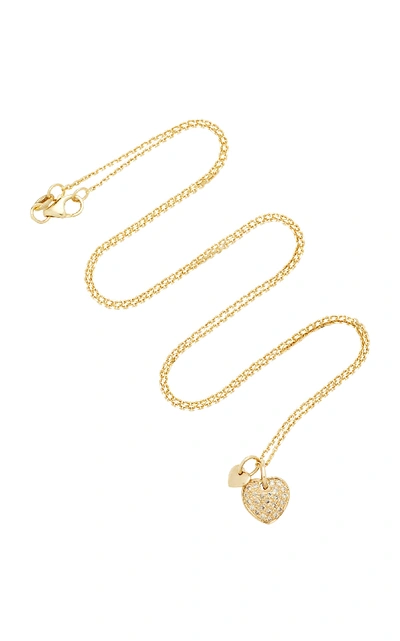 Shop With Love Darling Women's Two Hearts 18k Gold Diamond Necklace