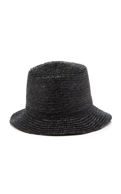 Shop Janessa Leone Marta Straw Hat In Black