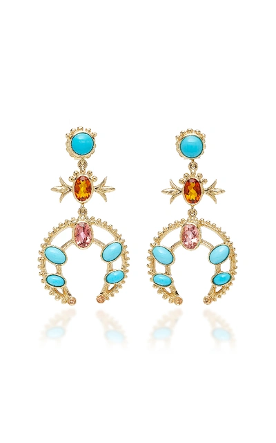 Shop Marlo Laz Women's Squash Blossom Earrings In Gold
