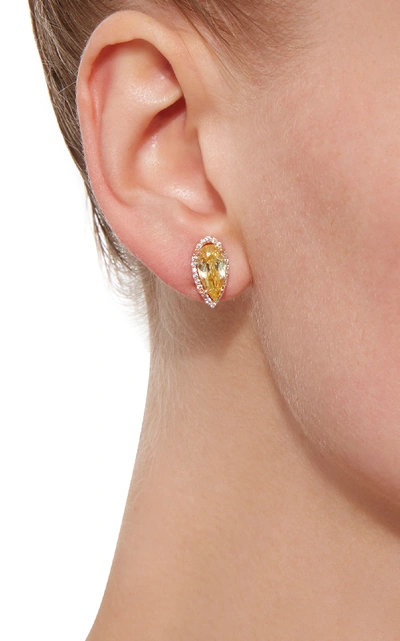 Shop Anabela Chan 18k Yellow Gold Vermeil Multi-stone Earrings In Pink