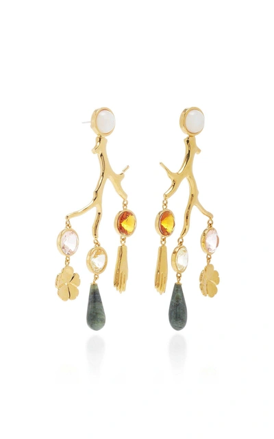 Shop Lizzie Fortunato Relic Chandelier Earrings In Gold