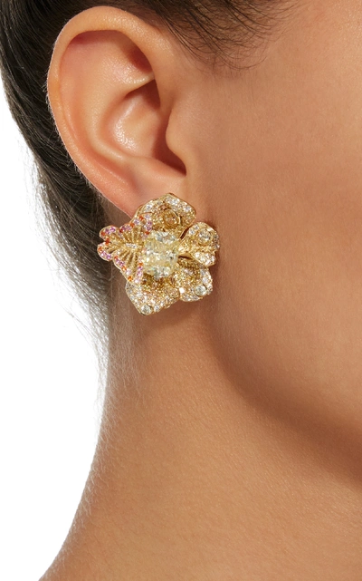 Shop Anabela Chan Exclusive Canary Peony Earrings In Gold