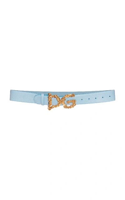 Shop Dolce & Gabbana Leather Belt In Blue