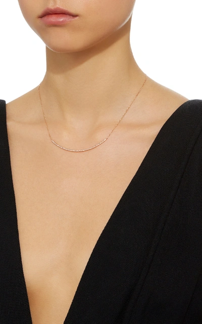 Shop Vanrycke Officiel 18k Rose Gold Diamond Necklace In Pink